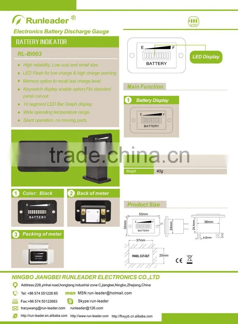 Battery Indicator Charge Indicator Discharge Indicator Meter Voltage Tester