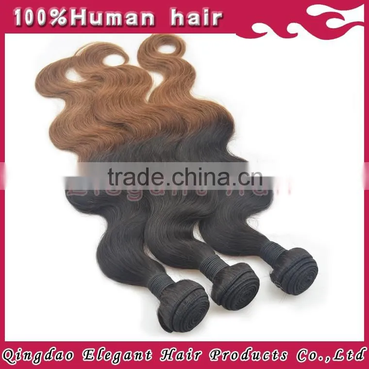 100% indian Virgin Human ombre body wave with top quality in lower price on aliexpress