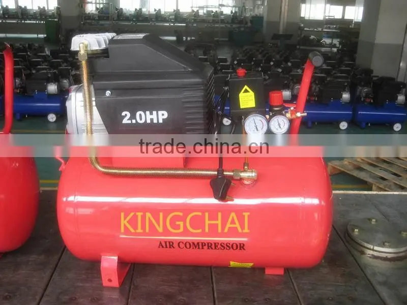 Factory KINGCHAI 2.5 HP Direct Driven Air Compressor 24L 50L Thick Tank Small Portable Air Compressor Best Price
