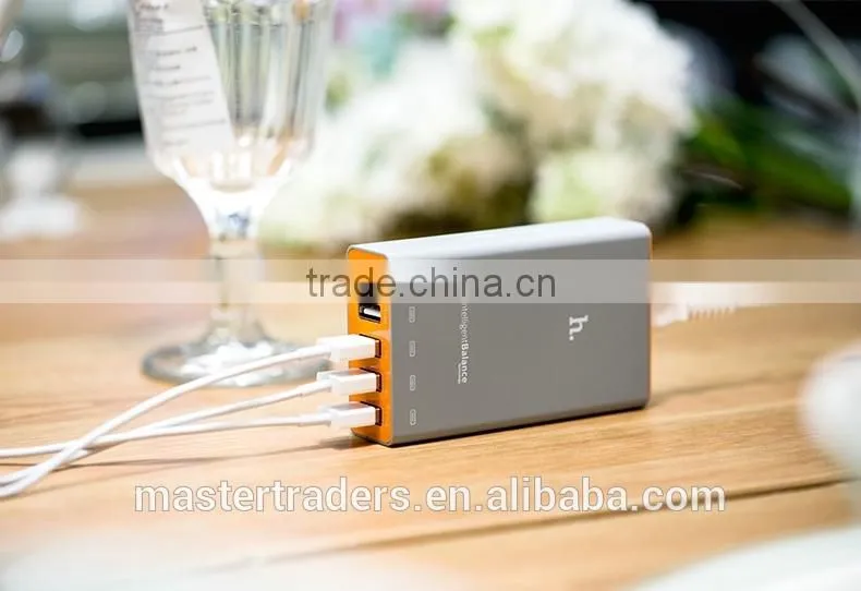 Original HOCO Universal Intelligent Balance ABS PC Material Quick Travel Charger Adapter With 5 USB MT-3587