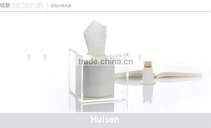 Clear acrylic restroom tissue roll box