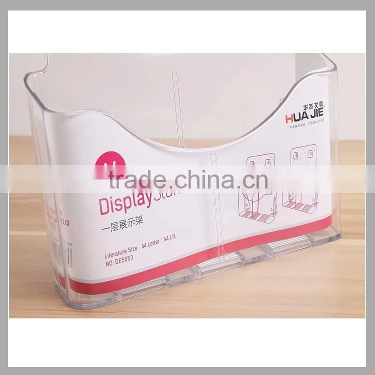 Best price A4 plastic clear magazine display stand