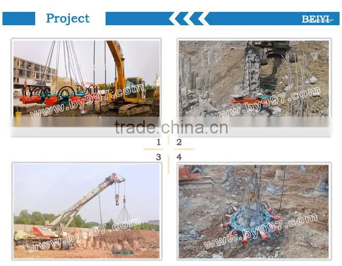 Made in china BEIYI Excavator Accessories Hydraulic Square Pile Breaker