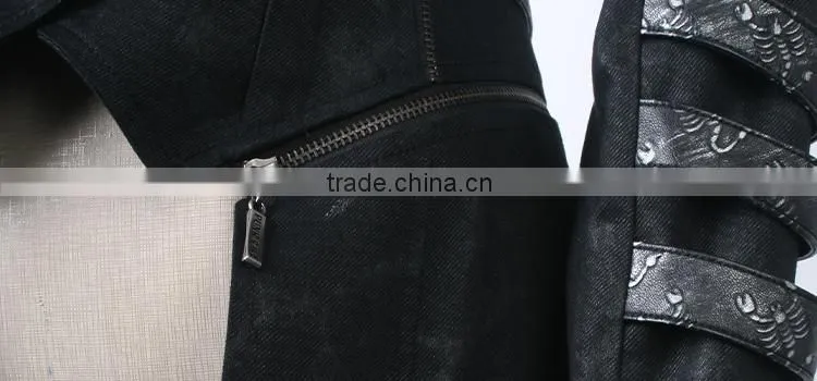 Y-364 Top Sale stylish black men Gothic long winter coat