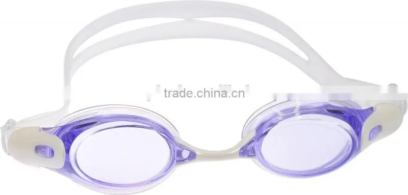 Custom competition swimming goggles in blue lens , triathlon swimming goggles , waterproof swimming goggles