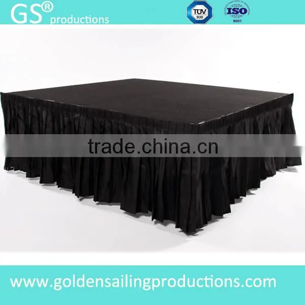 Non-slip portable stage deck with foldable riser for dancing event