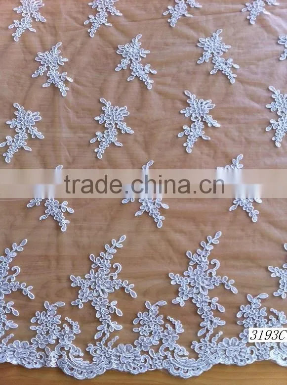 Best quality wedding dress lace fabric wholesale