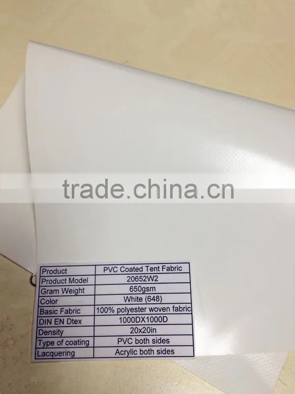PVC Coated Polyester Woven Fabric for Outdoor Event Tent 20652W2