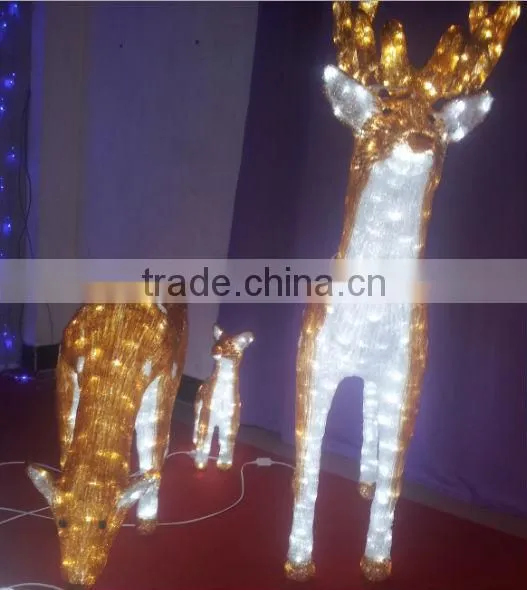 3D family set sika deer outdoor animals christmas lights motif light