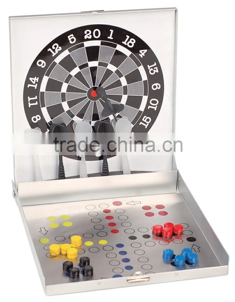 Fashion magnetic travel chess set with dart games