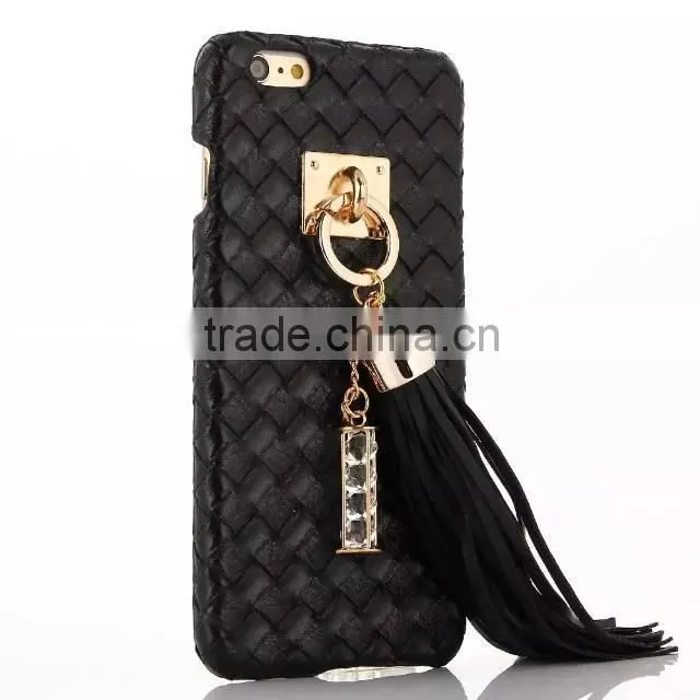Luxury Vintage Tassel Metal Hook PU Leather Hard Mobile Phone Cover Case For iPhone 6 G 6S Plus