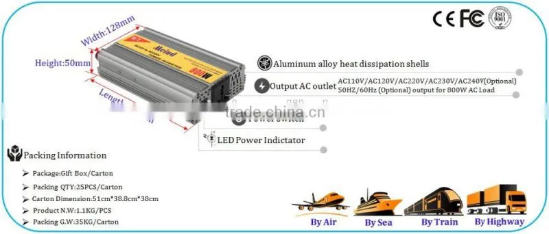 Hot sell Meind 800W car power inverter