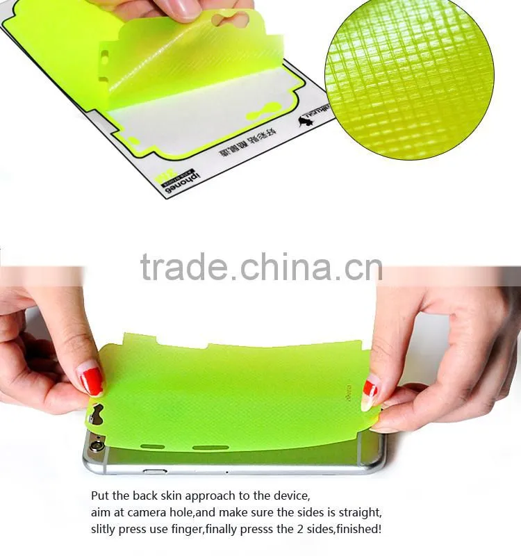Fluorescent oil silk back skin sticker for iPhone 5 Samsung S3