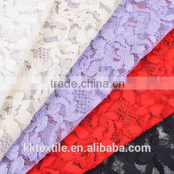 New arrival 50%Nylon 50%Cotton purple lace for making wedding dress Bilateral lace