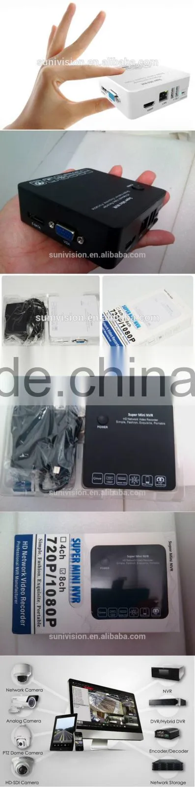 2016 New design new product Portable Support P2P 1080p 8CH 4CH Onvif Mini NVR