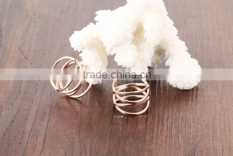 Wholesale Fashion Jewelry 18K elegant design rose gold light weight gold ring for ladies