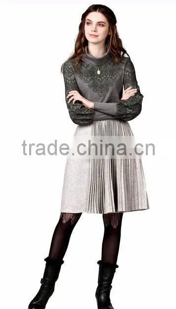 Lace stitching sweater