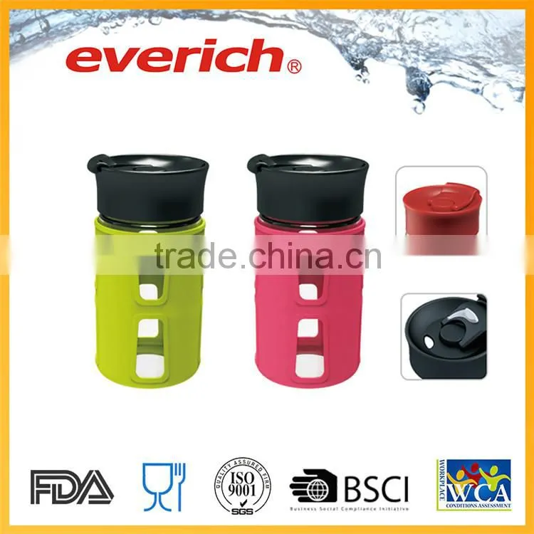 Promotional Custom Plain portable glass water bottle