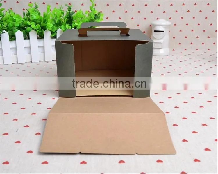 Custom printed food grade paper cardboard cupcake box with handle