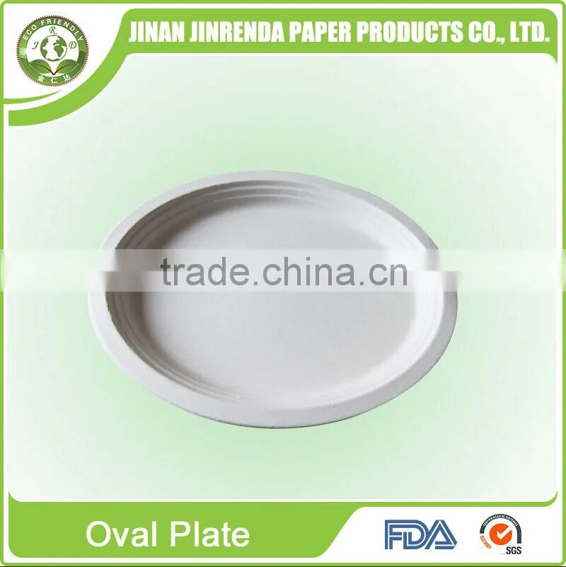 Disposable baggase pulp10 /12 inch Oval party Plate