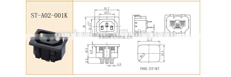 C13 IEC Ac power socket&AC outlet socket