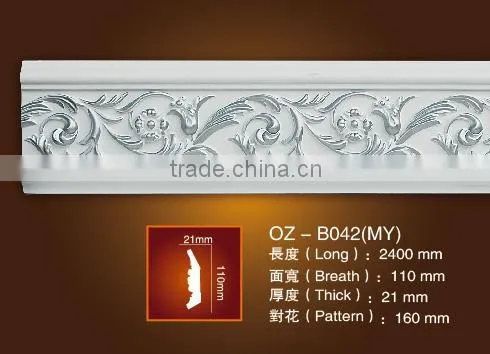Carved panel moulding/PU crown moulding for Home&Interior material