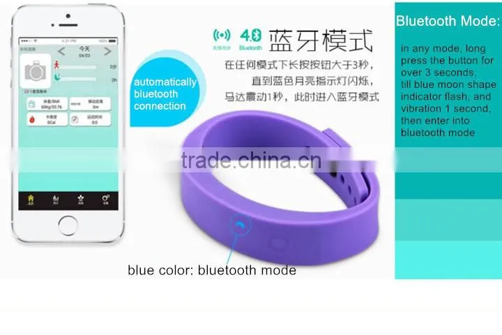 2014 New Fashion Sports Smart Wristband Intelligent Bluetooth Wearable Device With Incoming Call Reminder