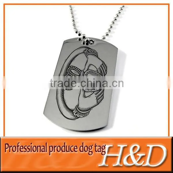 silver plated zinc alloy dog tag for European gifts
