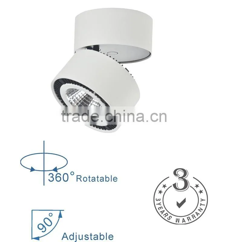 Classical design 15W 30W LED COB surface mounted down light adjustable&Rotatable CE ROHS TUV Zhongshan factory