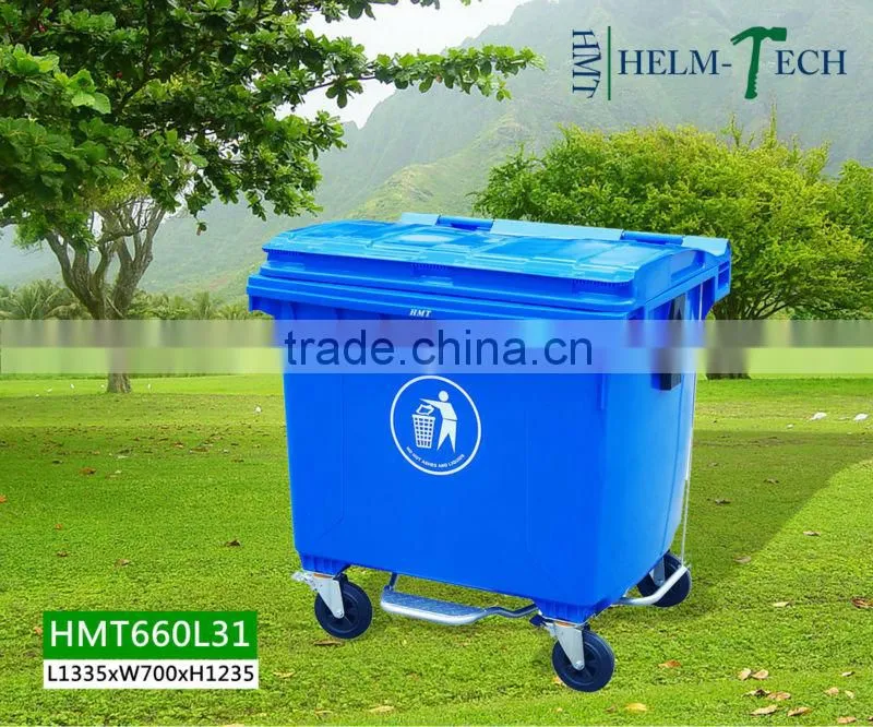 hot 660L big plastic garbage container