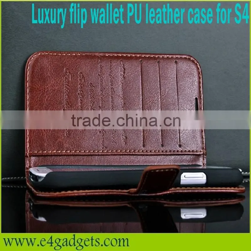 2013 Hot sale Luxury Premium PU Leather Wallet vans waffle case for samsung galaxy s4 i9500,case for S4