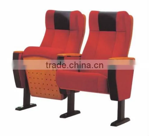 Fabric Auditorium and Hall Seating Church Chair with Wood Armrest YA-11