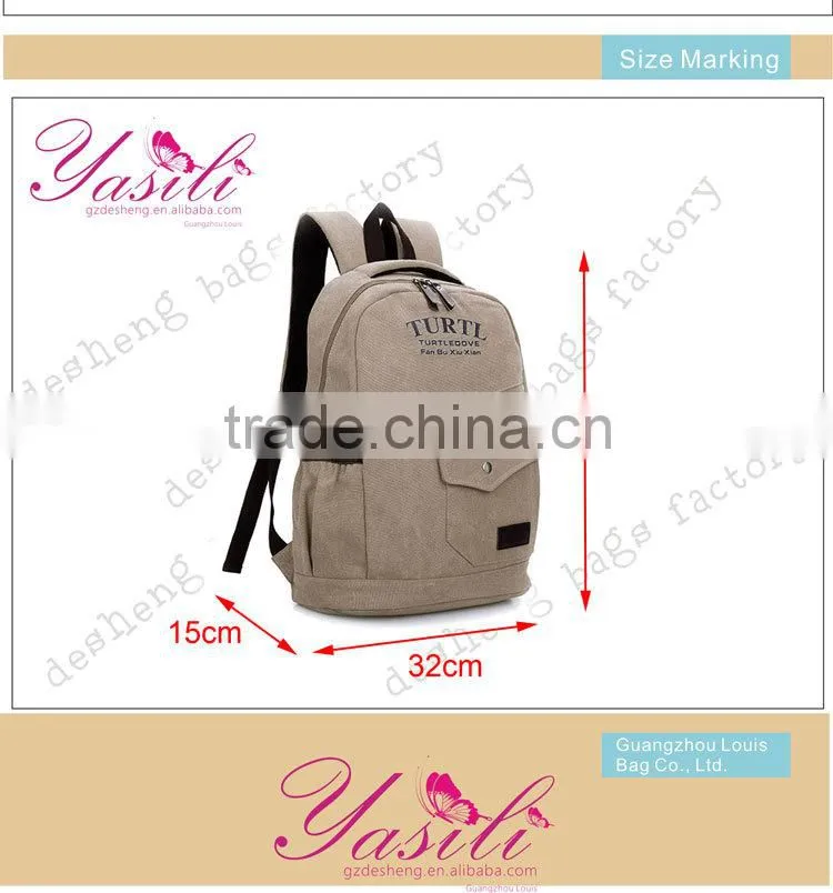 Waterproof lightweight canvas backpack;classic khaki canvas backpack;german school backpack