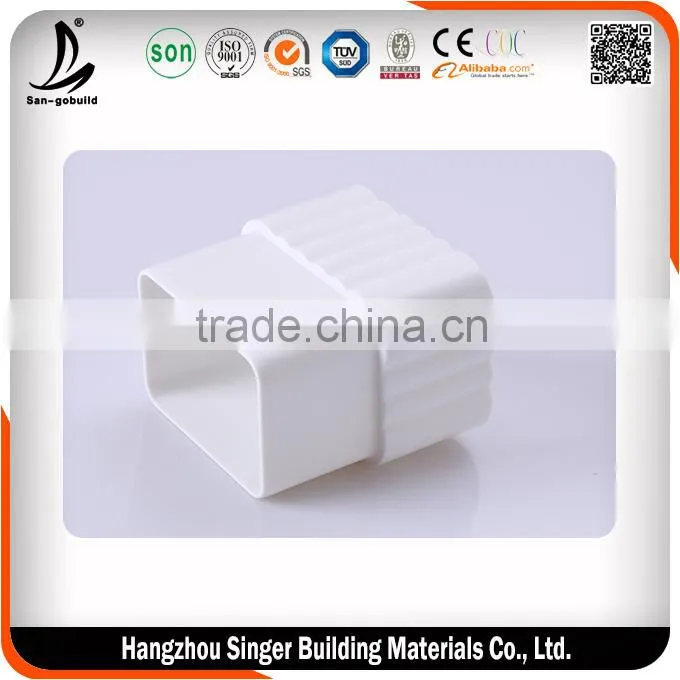 Hangzhou Factory PVC Rain Gutter, Plastic Material 5.2 inch Rectangular Gutter