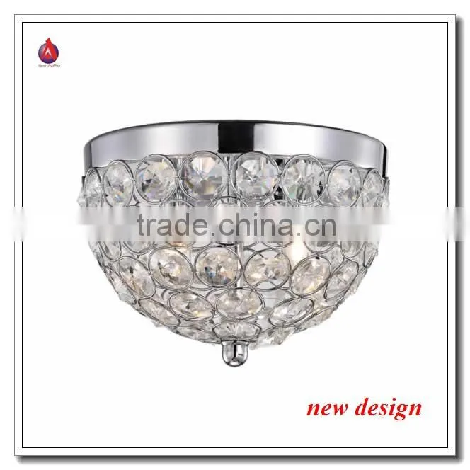 2015 modern crystal ceiling lamp with laser cut hexagon patterned shade