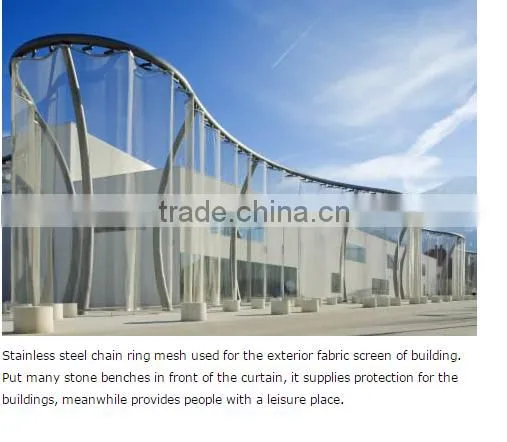 Chain braid ring mesh for building exterior and interior decoration