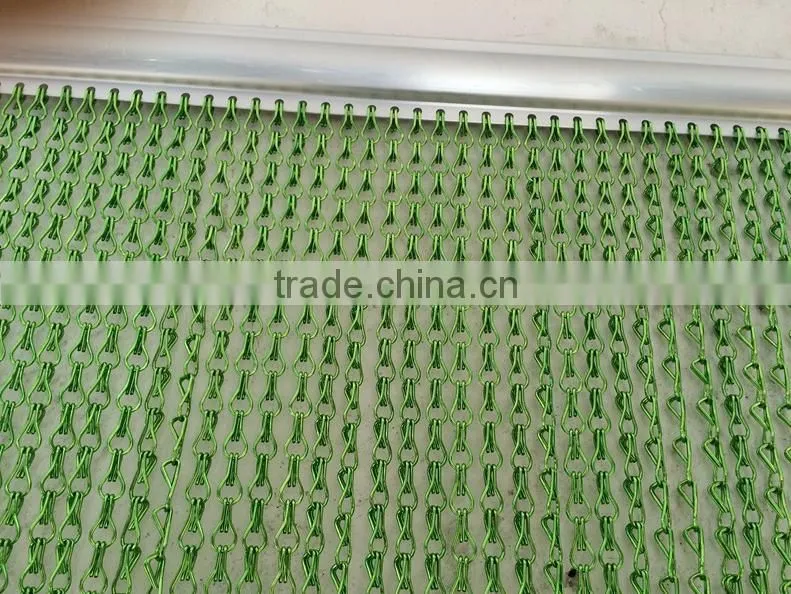 Anodized chain link Curtain / Decorative metal chain link mesh curtain