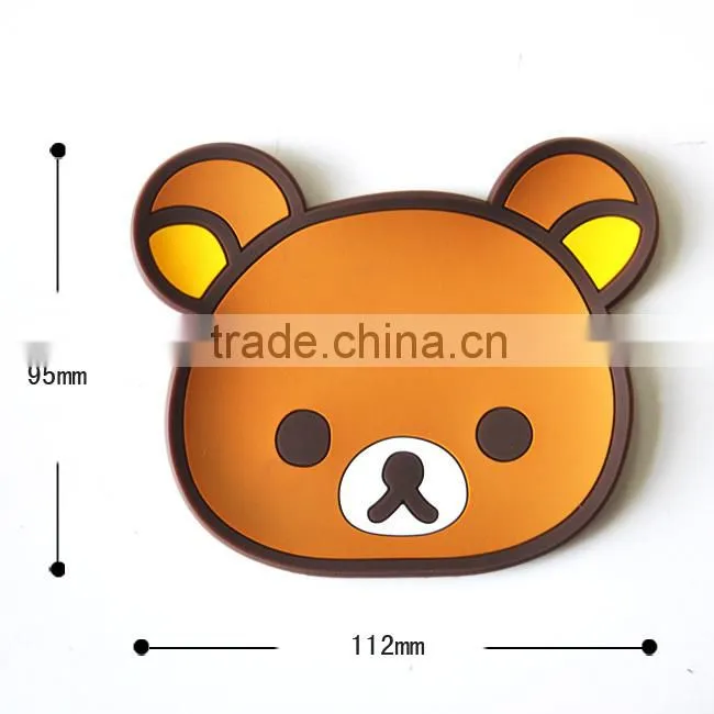 Novelty animal shape bear silicone glass coaster