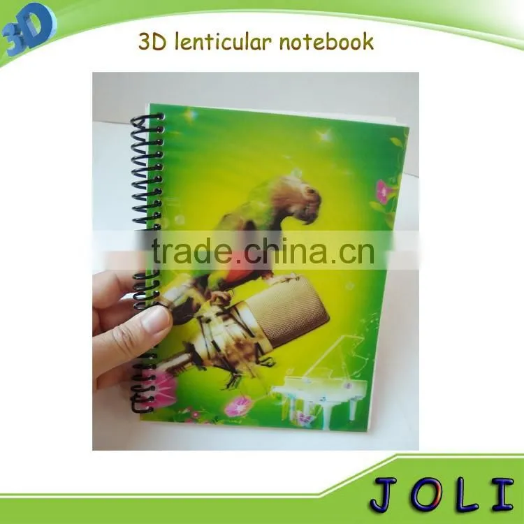 customized 3d lenticular notebook, 3d cover notebook