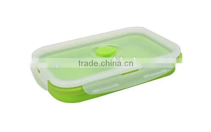 1000ml Silicone Collapsible Food Storage Containers - Folding Lunch Bento Box with Lid (Randomly Color)