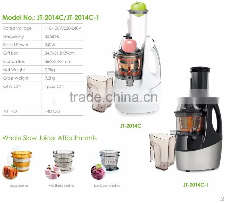 top grade big mouth slow juicer