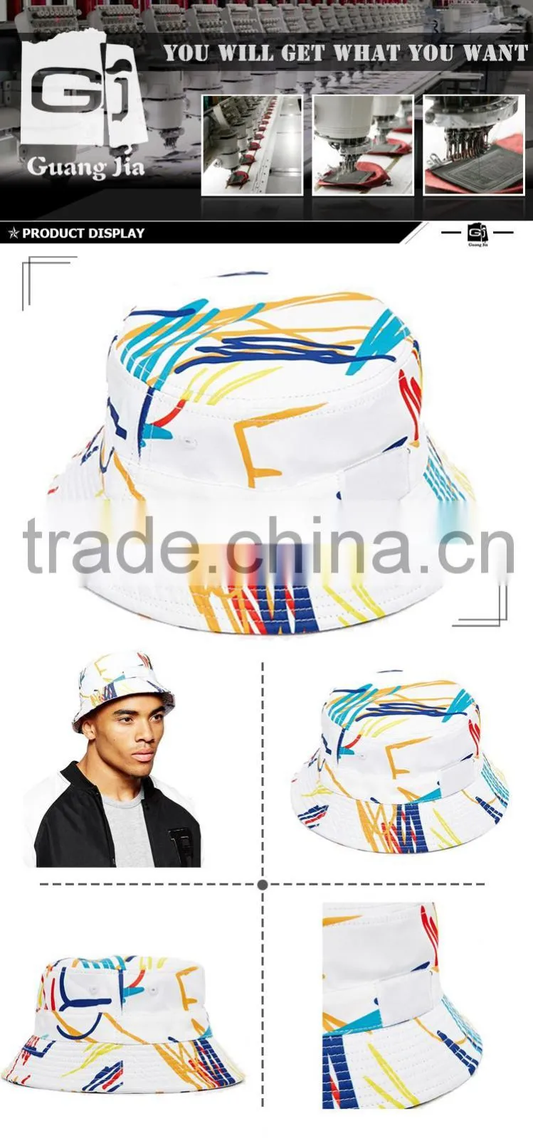 OEM/ODM Design Your Own Bucket Cap Label Logo Digital Printing Fashion Men'S Plain Bucket Hat Wholesale