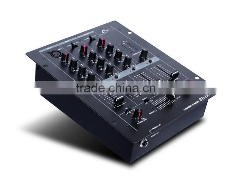 SDJX-3 best selling 2015 popular 3 channel mp3 audio dj mixer
