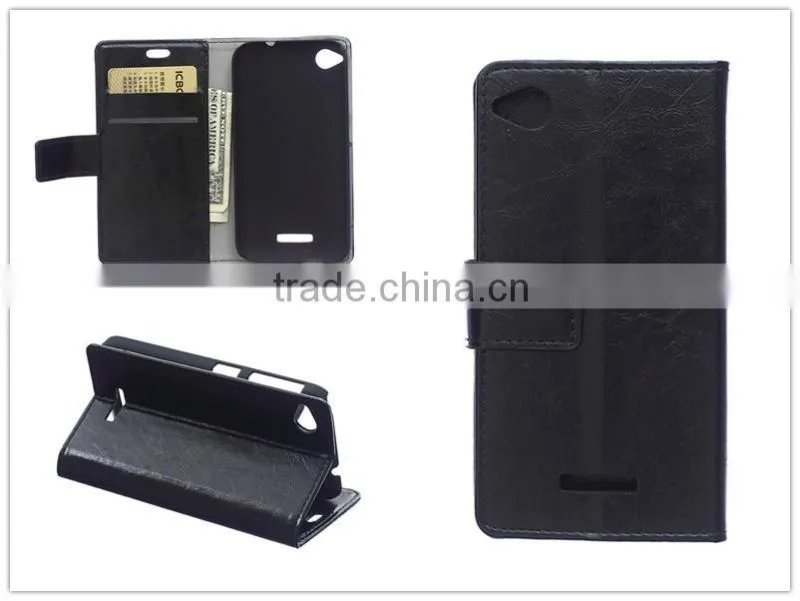 Wholesale color crazy horse pu lether case for htc 320/526/728/828/one A9 support adjustable stand function wallet case