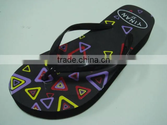 663 LOULUEN Summer Printed EVA Slippers Women Wedge Flip Flops Wholesale