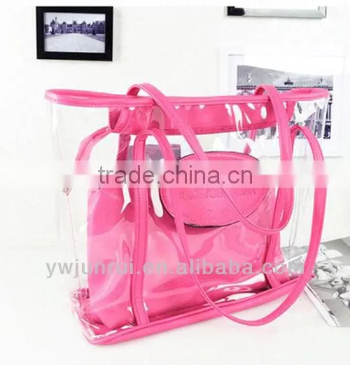 promotional summer transparent handbags fashion transparent handbags beach bag
