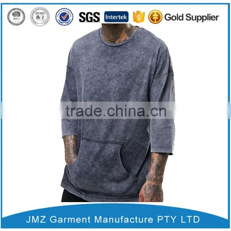 customized long tail t-shirt with raw