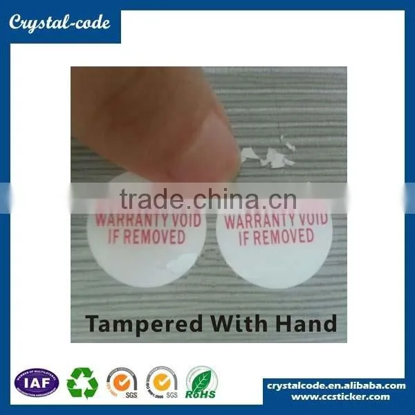 Ultra security eggshell sticker destructive label
