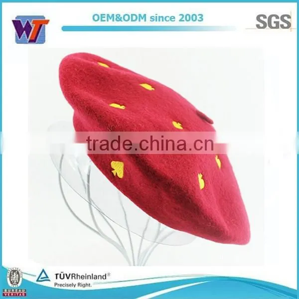 Wool felt beret hats for women/wholesale wool felt hand made hat