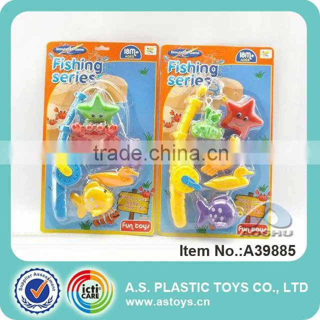 2 colors wind up plastic toy fishing game
